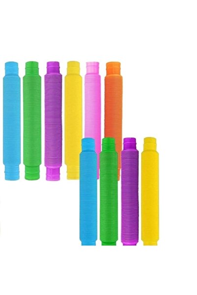 RoveZone Комплект от 10 сензорни играчки-тръбички, антистрес играчка за върте...
