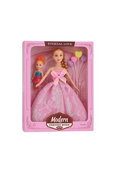 Mixbo Set de păpuși, Mamă și copil, cu accesorii, model 3, 30 cm, roz, 3 ani+