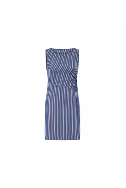 Eight Fashion Women's Striped Draped Short Dress