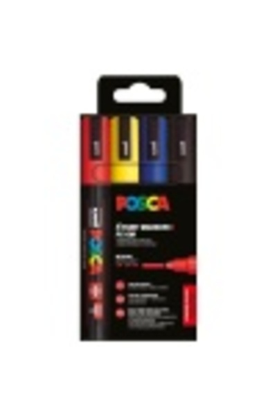 Uni Posca PC-5 M Marker, round tip 1.8-2.5 mm, set of 4 colors