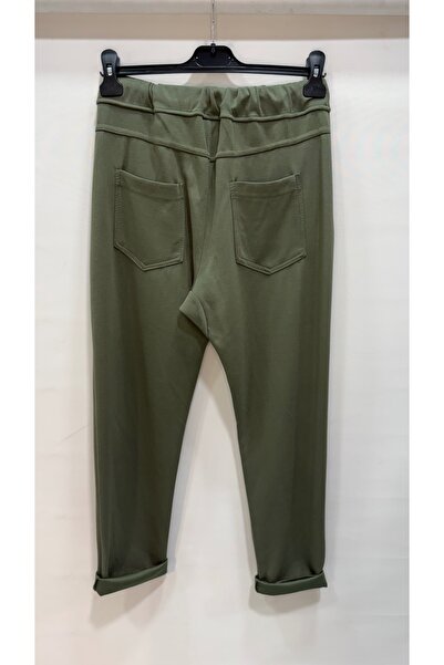 della moor Women's Khaki Italian Pocket Stone Modal Pants
