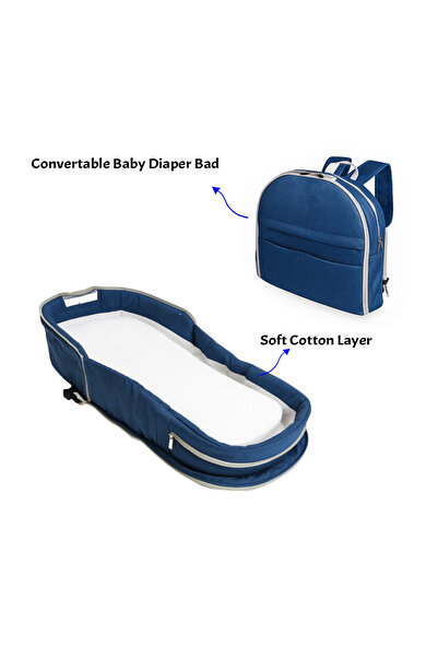 Factory Price 2-in-1 Portable Baby Sleeper & Storage Bag With Bug Net - Blue