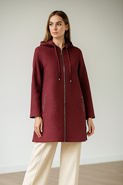 Doque 54010 KAPİŞONLU ÖNDEN FERMUARLI KISA CEKET #10-25#