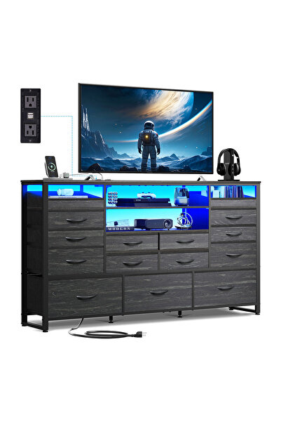 KEKE 15-drawer large size TV model For inside Bed Home Bed Room Black Color 59" inch