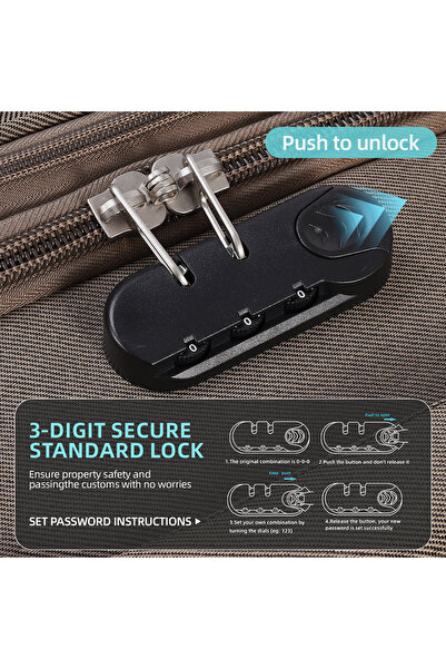 SHOWKOO 4 Piece Luggage Sets Expandable Softside Suitcase with Spinner Wheels & TSA Lock 20in/24in/28in/32in