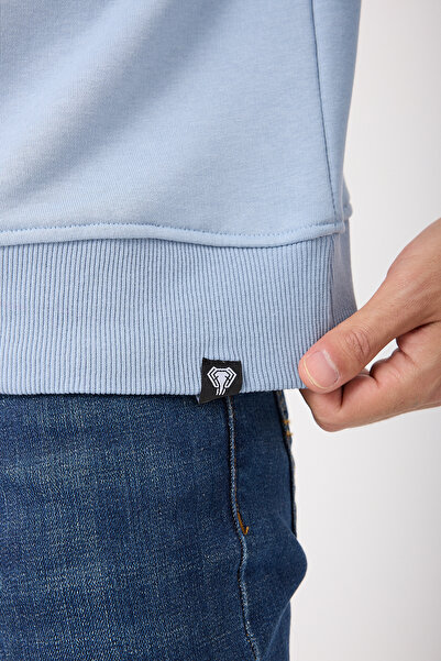 Giyimyol Ανδρικό φούτερ – Basic, Crew Neck, Άνετο Εφαρμογή, Μαλακό βαμβακερό ύφασμα, oversized