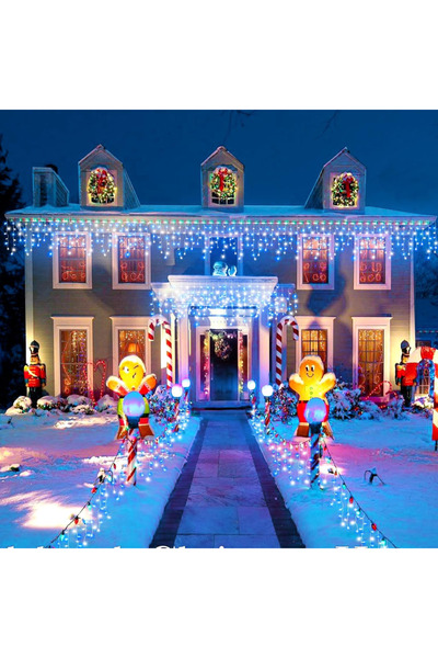 OricareFain Christmas Tree Installation, 20m, 500 Led, Outdoor/Indoor, White Wire, Interconnectable, White/Blue