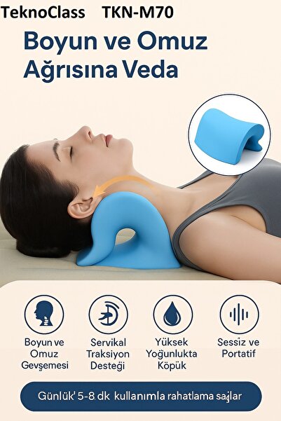 Canderel Oval Boyun Düzleşmesi Yastığı | Servikal Traksiyon ve Gevşetici Omuz...