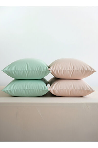 VİENNA 4-Piece Cotton Pillowcase Set 50X70 cm – Double Color Combination – 20 cm Cover Model