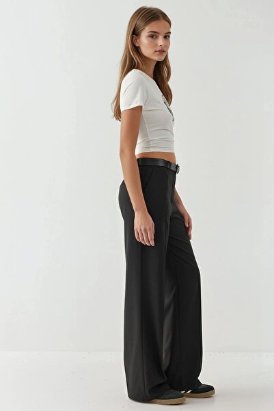 Hiccup Viscose Blend Straight Leg Trousers