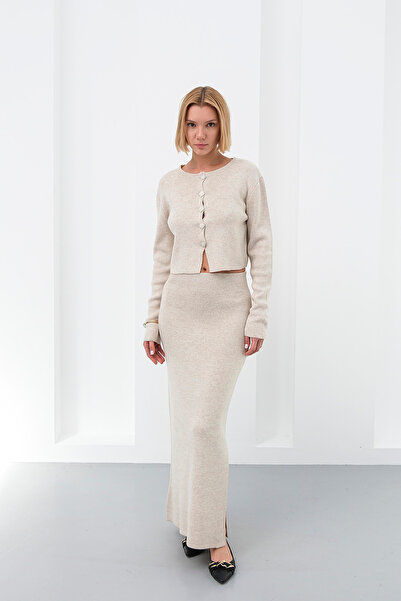 Sea Style Σετ Πλεκτό με Ψηλόμεση Μάξι Φούστα