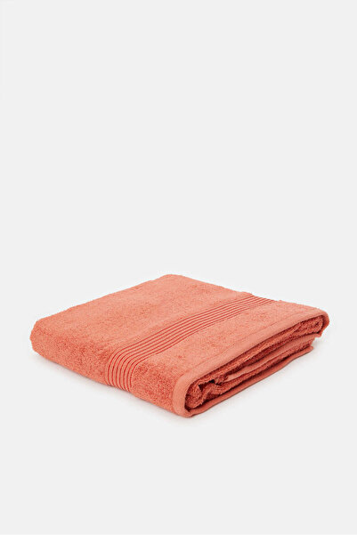 REDTAG Orange Soft Cotton Beach Towel With Viscose Border