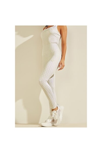 Guess leggings, white, size M (INTL), high waist, logo print