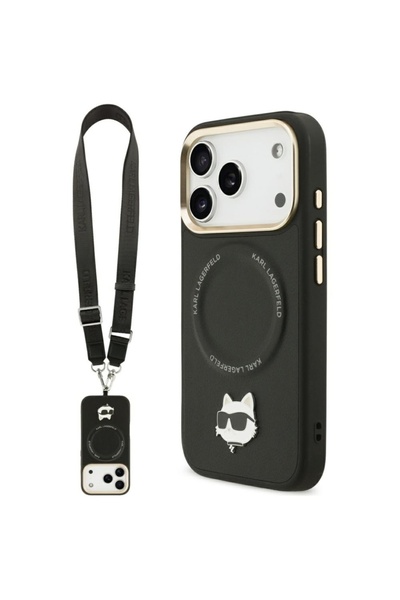 Karl Lagerfeld Case for iPhone 17 Pro Max, Hardcase MagSafe, Black