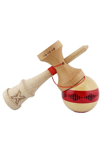 Flippy Original Kendama X - FREQUENCY, Professional, Flippy, Wooden, 18 cm, Red