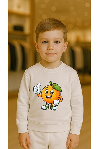 playwear Hanorac de echipă cu imprimeu ORANGE CHARACTER pentru fete și băieți...