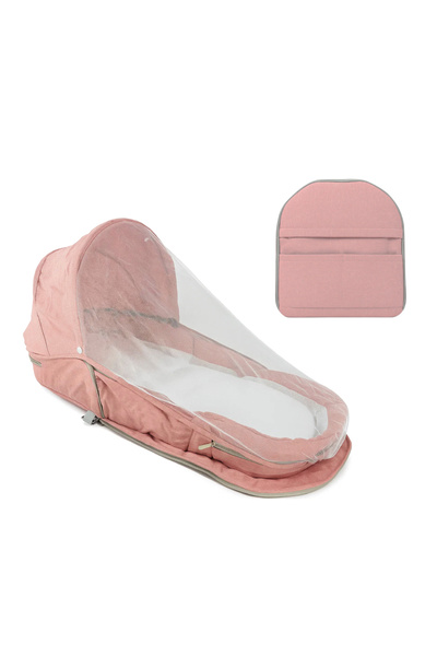 Factory Price 2-in-1 Portable Baby Sleeper & Storage Bag With Bug Net - Light Pink