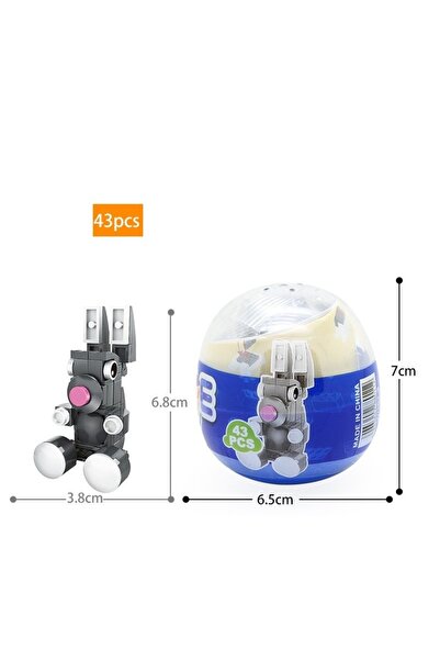 RoveZone Bunny-in-Egg Building Set, 43 Pieces, Gray/White