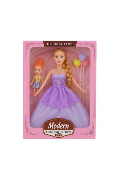 Mixbo Dolls Set - Mother and Child with Accessories, Model 2, 30 cm, Pink/Purple, 3+ years