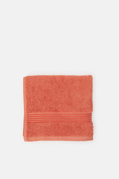 REDTAG Orange Soft Cotton Hand Towel With Viscose Border