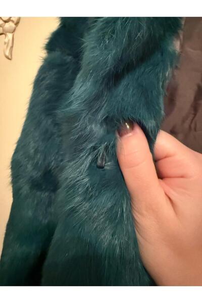 ARA Atelier Natural rabbit fur coat, Green, M