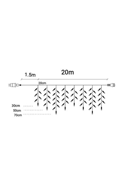 OricareFain Christmas Tree Installation, 20 m, 500 Led, Outdoor/Indoor, White Wire, Interconnectable, Blue