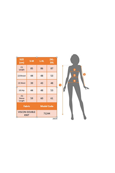 babatr.com Women's Long Sleeve Round Neck Stone Heart Patterned Viscose Two Thread Dress