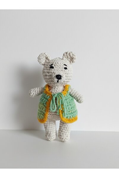 perasse Amigurumi yelekli ayıcık örgü 15 cm