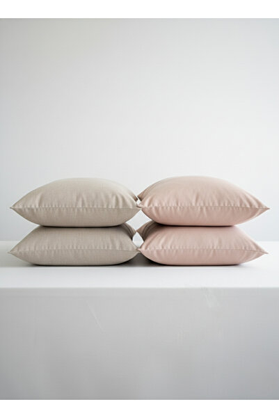 VİENNA 4-Piece Cotton Pillowcase Set 50X70 cm – Double Color Combination – 20 cm Cover Model