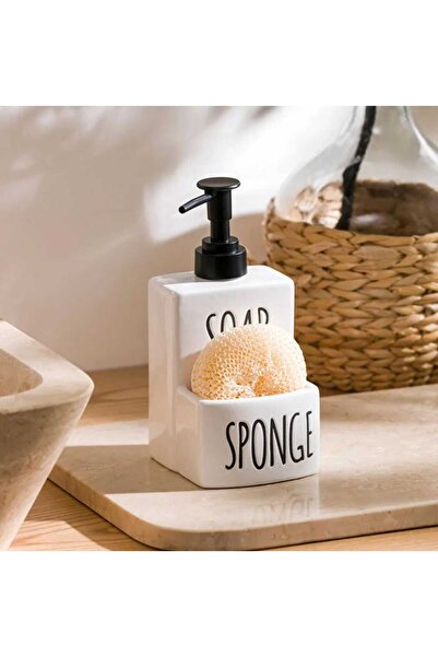 Home Ceramic Liquid Soap Dispenser and Sponge Holder |   Stylish and Practica...