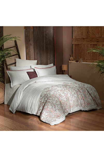 Sarev Scarlet Beige Flannel Double Duvet Cover Set