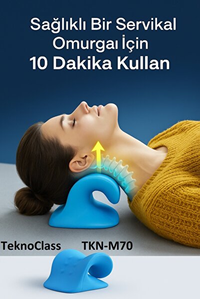 TeknoClass Düz Servikal Boyun Masaj Yastığı Eğrilik Düzeltici Traksiyon Cihaz...