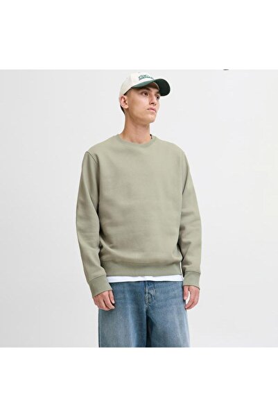 Jack & Jones Jack&Jones Star Basic Erkek Bej Sweatshirt