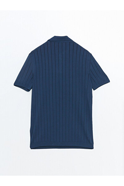 LC Waikiki Ανδρικό πλεκτό πουλόβερ με κοντό μανίκι ριγέ γιακά