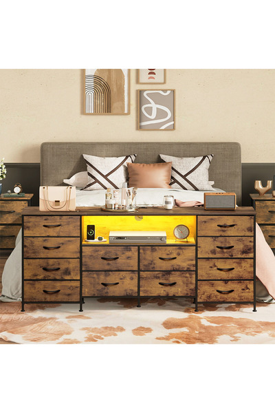 KEKE 12-drawer large size TV model For inside Bed Home Bed Room Brown Color 66" inch