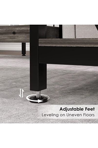 HayaBazaar 2-Tier Height Coffee Table with Storage Shelft ,Center Table for Home Living Room, Bedroom