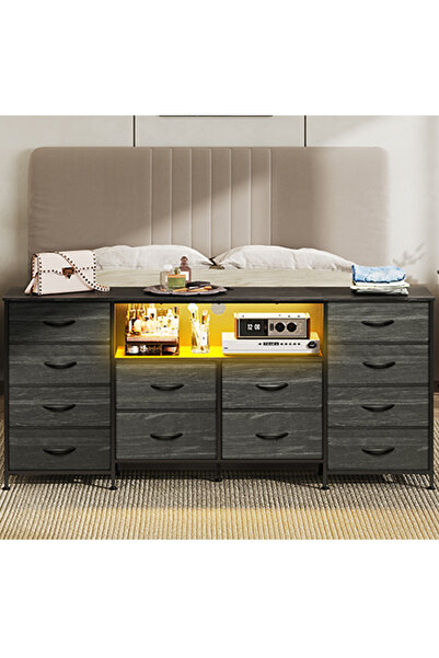 KEKE 12-drawer large size TV model For inside Bed Home Bed Room Black Color 66" inch