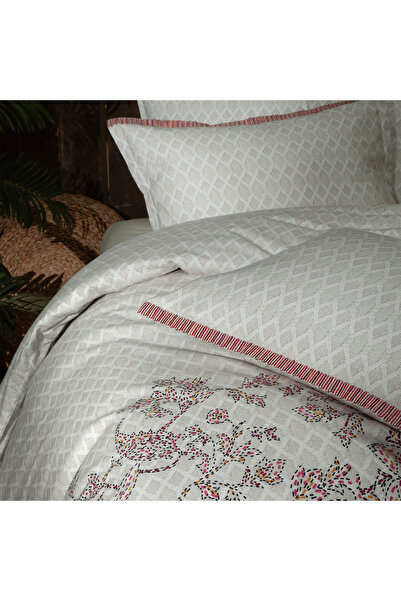 Sarev Scarlet Beige Flannel Double Duvet Cover Set