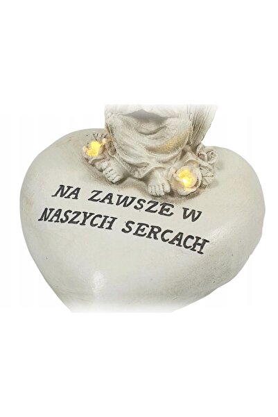 Other Angel LED grave figurine with the inscription FOREVER IN OUR HEARTS 12 cm