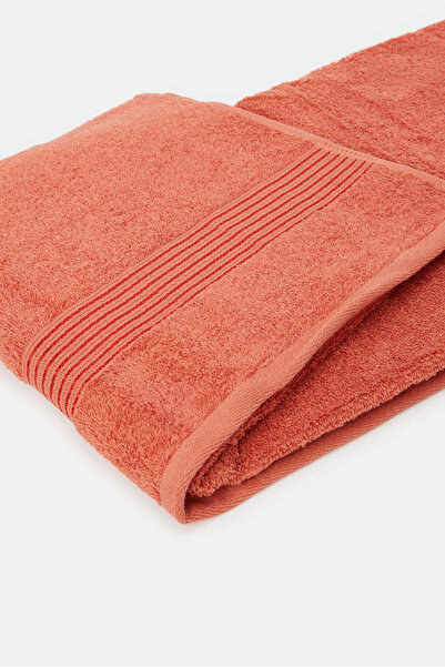 REDTAG Orange Soft Cotton Beach Towel With Viscose Border