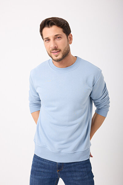 Giyimyol Ανδρικό φούτερ – Basic, Crew Neck, Άνετο Εφαρμογή, Μαλακό βαμβακερό ύφασμα, oversized