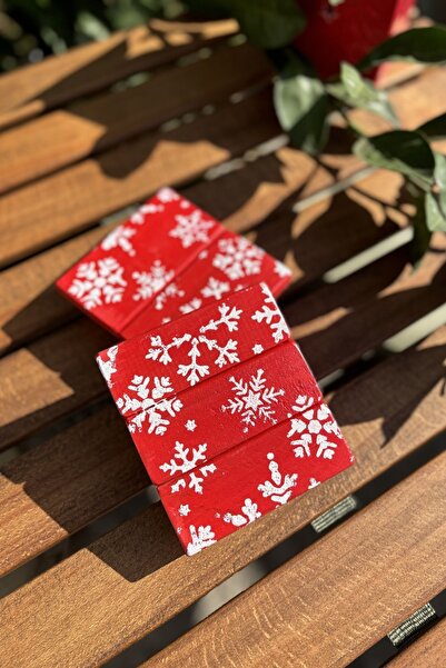 Bag The Joy Leftover - New Year's Themed – Set of 2 Coasters – Snowflakes