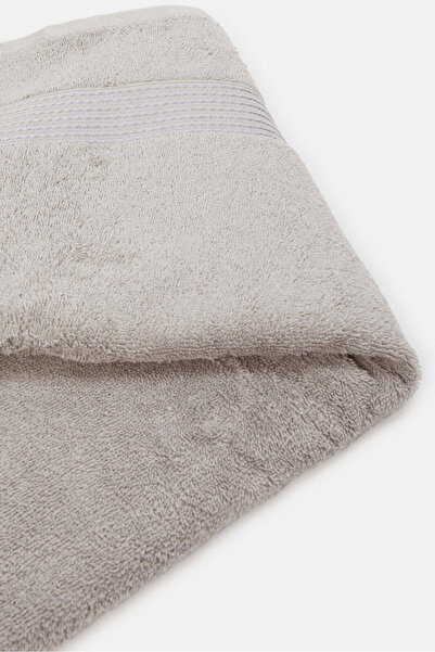 REDTAG Grey Soft Cotton Bath Towel With Viscose Border