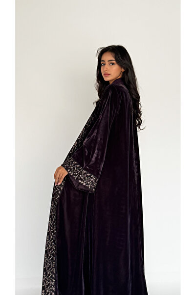 AYA - MW1766 - Velvet Abaya with added trim