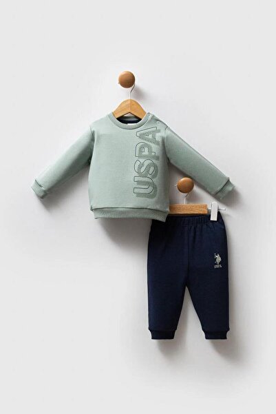 U.S. Polo Assn. Kids طقم U.S. Polo Assn USB2556 للأطفال الذكور مكون من قطعتين