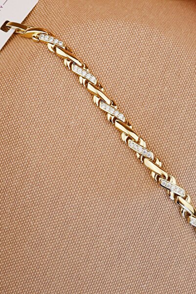 Store Vip X Sonsuzluk Gold Çelik Bileklik En:6mm 17+2cm