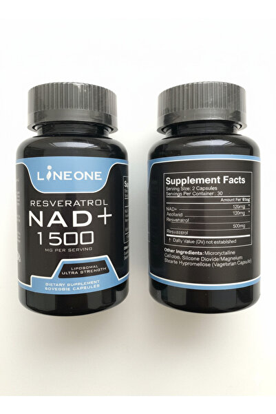 LINE ONE LINEONE Resveratrol NAD+ 1500 - قوة ليبوسومالية فائقة (60 كبسولة نبا...