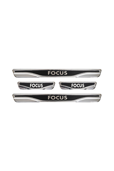 BRSPLAST Focus Uyumlu Kapı Eşiği Karbon Krom 4 Parça