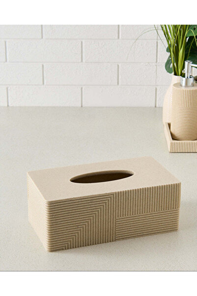 REDTAG غطاء علبة مناديل مستطيل مضلع باللون البيج