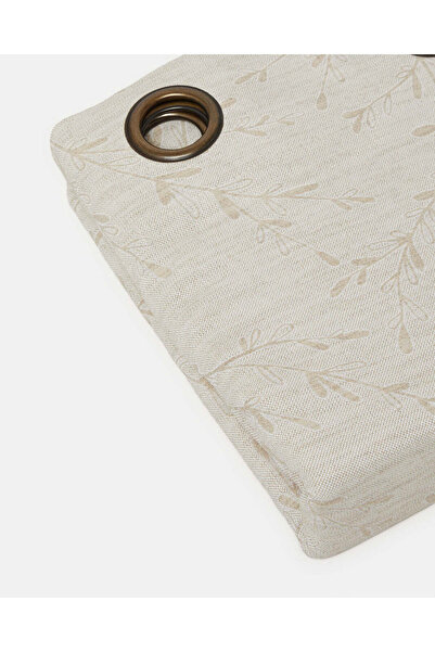 REDTAG Beige 1 Pair Botanical Jacquard Curtain (Without Lining)